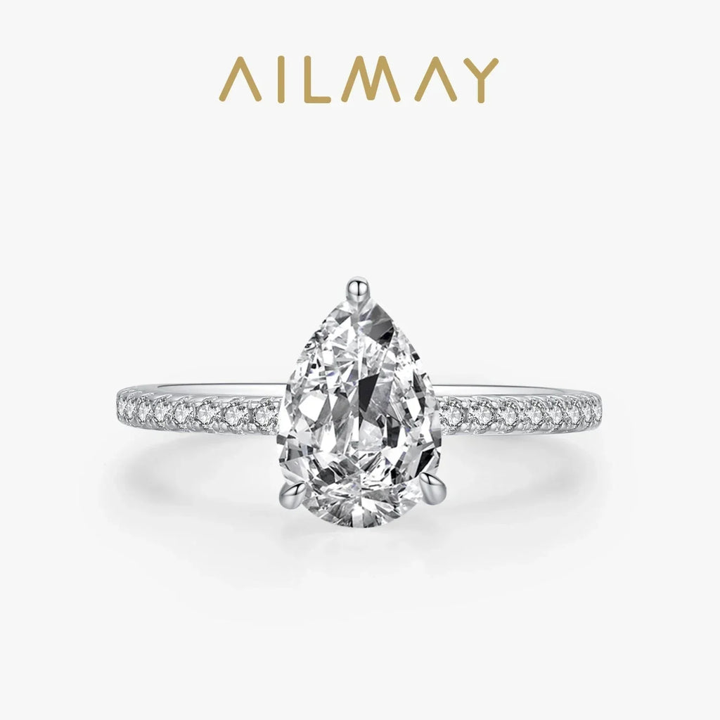 LUX Water Droplet 5A Cubic Zirconia 925 SS Ring
