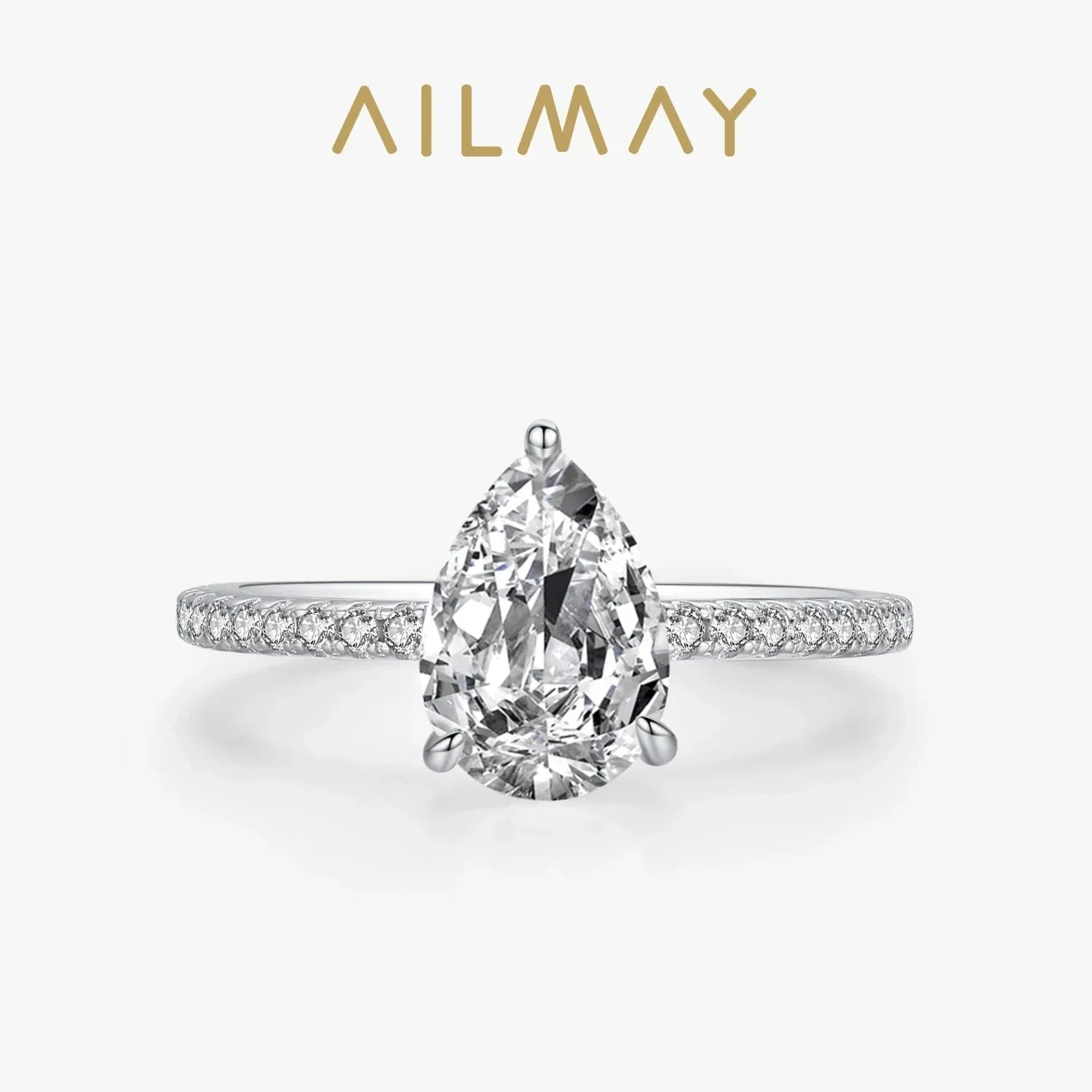 LUX Water Droplet 5A Cubic Zirconia 925 SS Ring