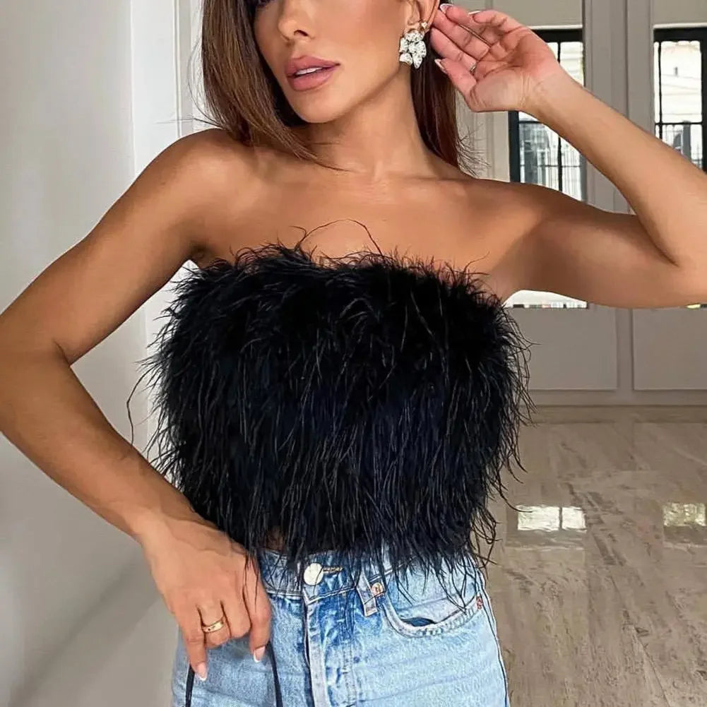 Missy Feather Crop Top