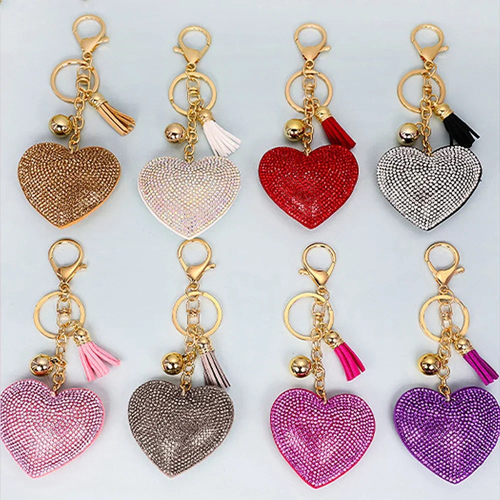 Heart Shaped Bling Keychain