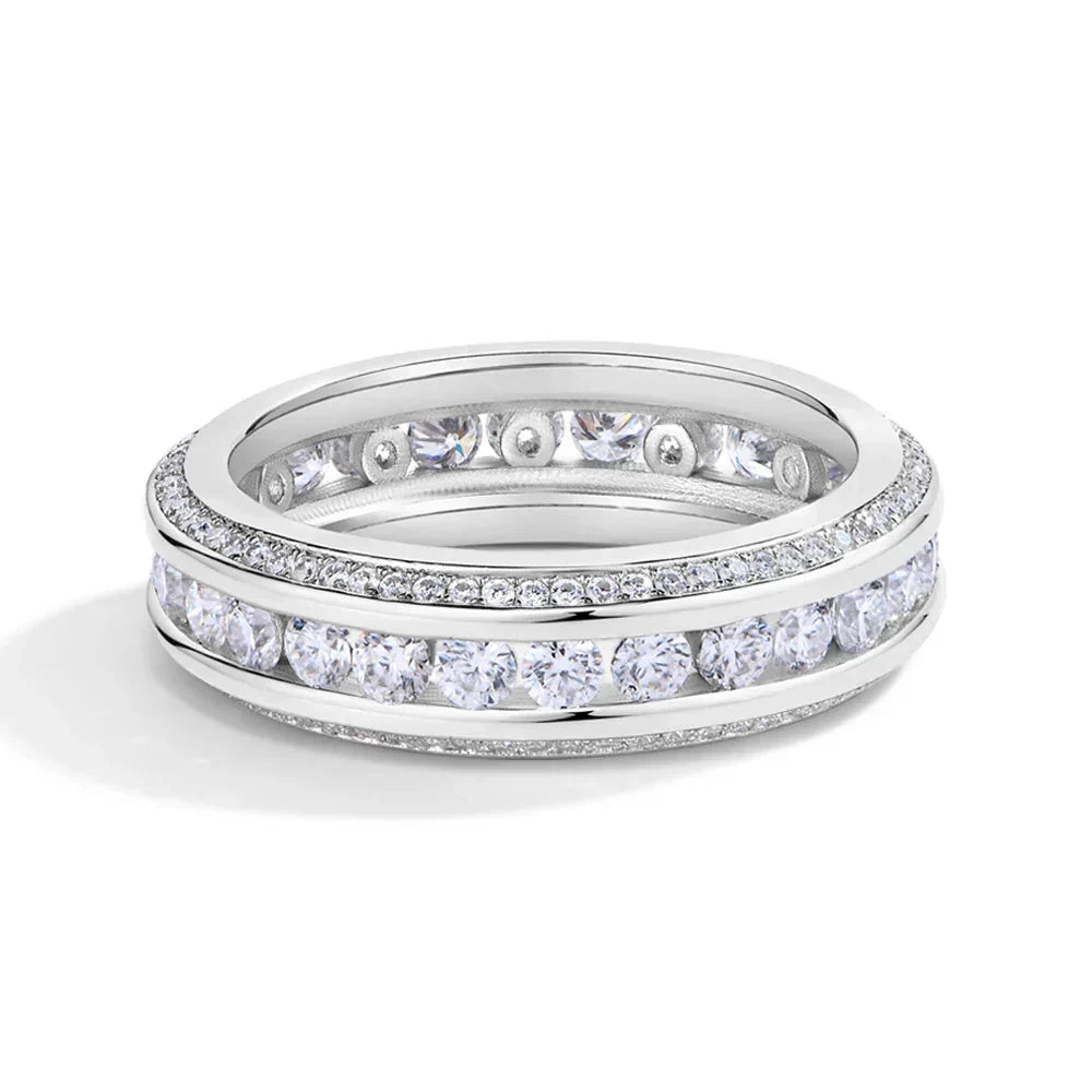 S925 Sterling Silver Moissanite Ring D VVS1 Lab Grown Diamond 1.68ctw