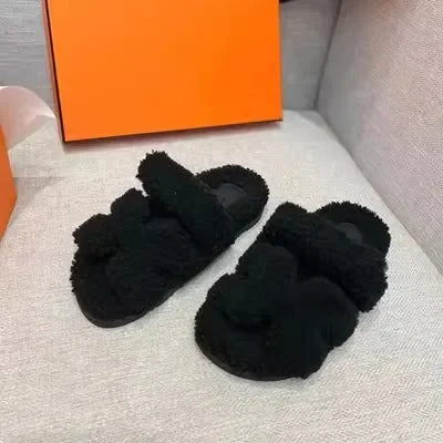 Women Designer Fur Slippers Luxury