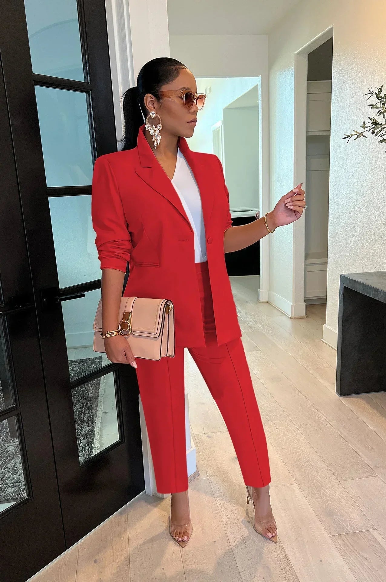 Autumn Office Blazer & Shorts Set