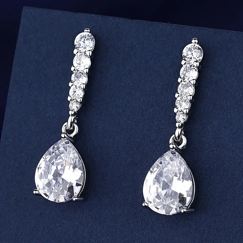 Iconic 925 Sterling Silver Crystal CZ Stud Earrings