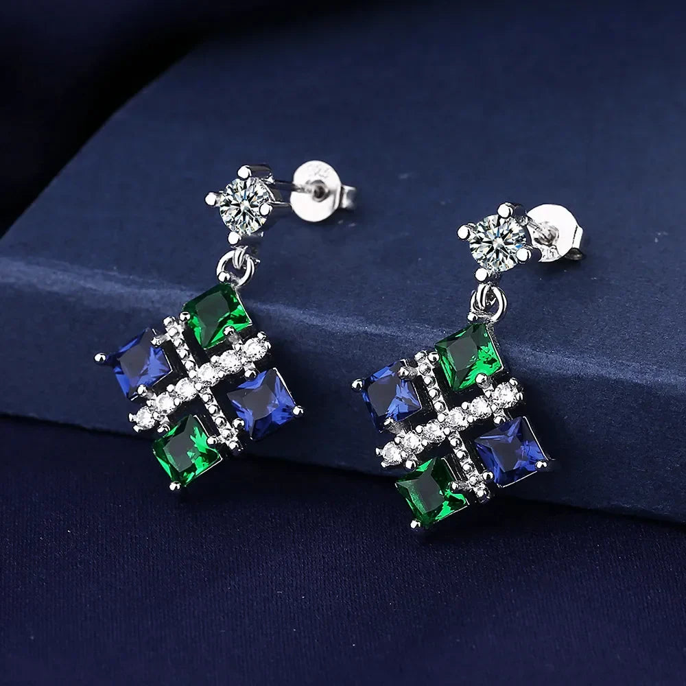 Iconic 925 Sterling Silver Crystal CZ Stud Earrings