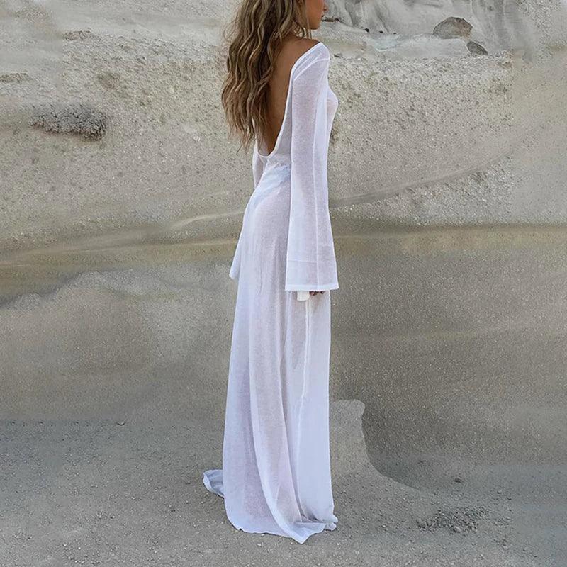 Women's Beachwear White Beach Dress Bikini Cover Up