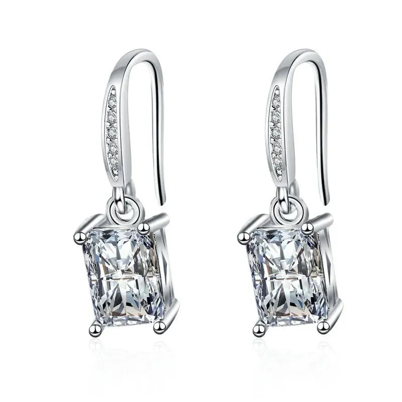 Iconic 925 Sterling Silver Crystal CZ Stud Earrings