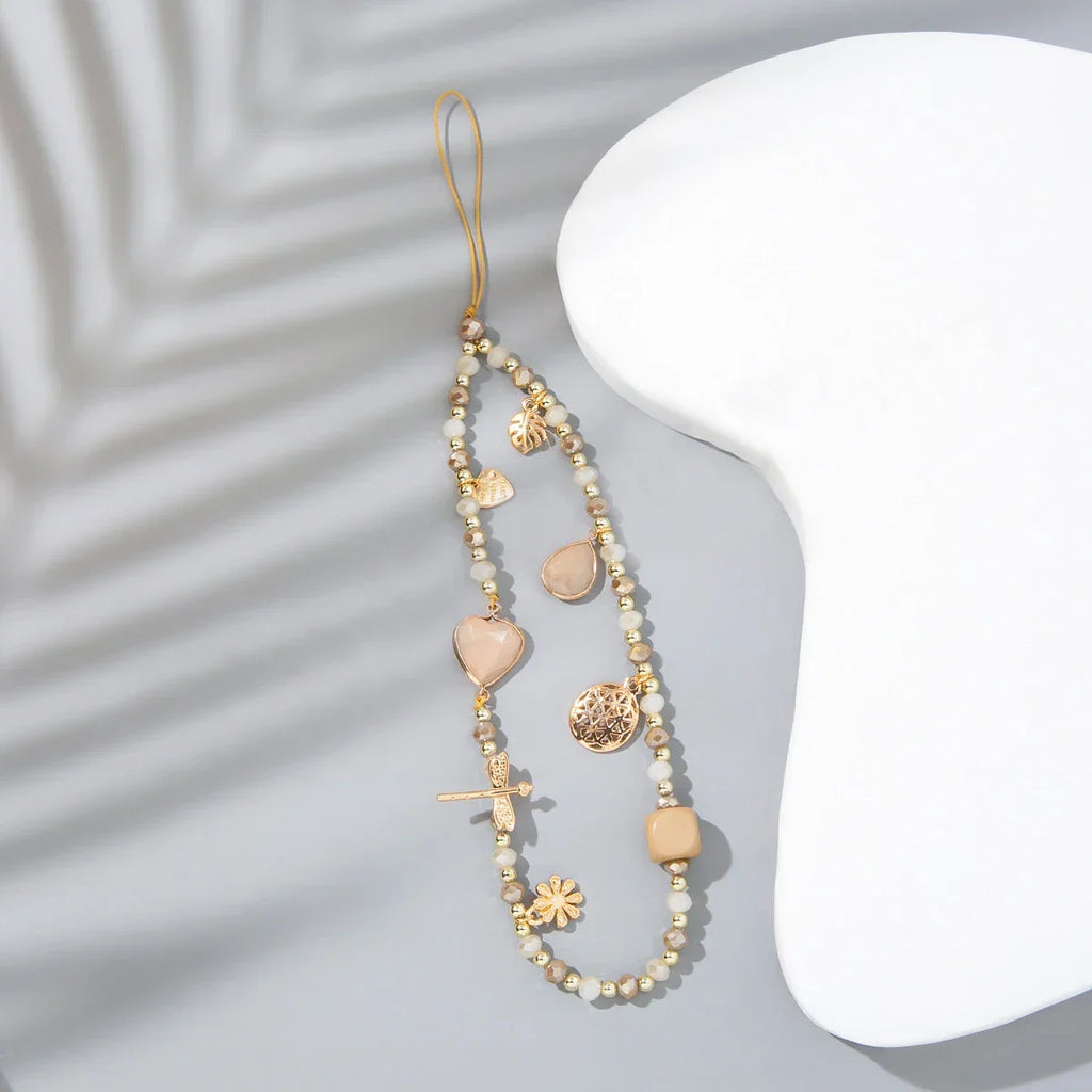 Love Crystal Beaded Phone Charm