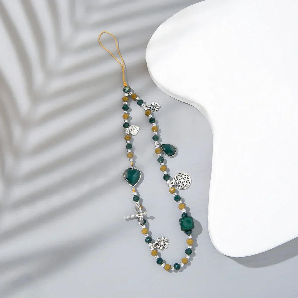 Love Crystal Beaded Phone Charm