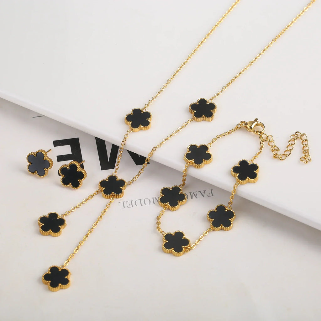 Gold Plated Stainless Steel Flower Bracelet