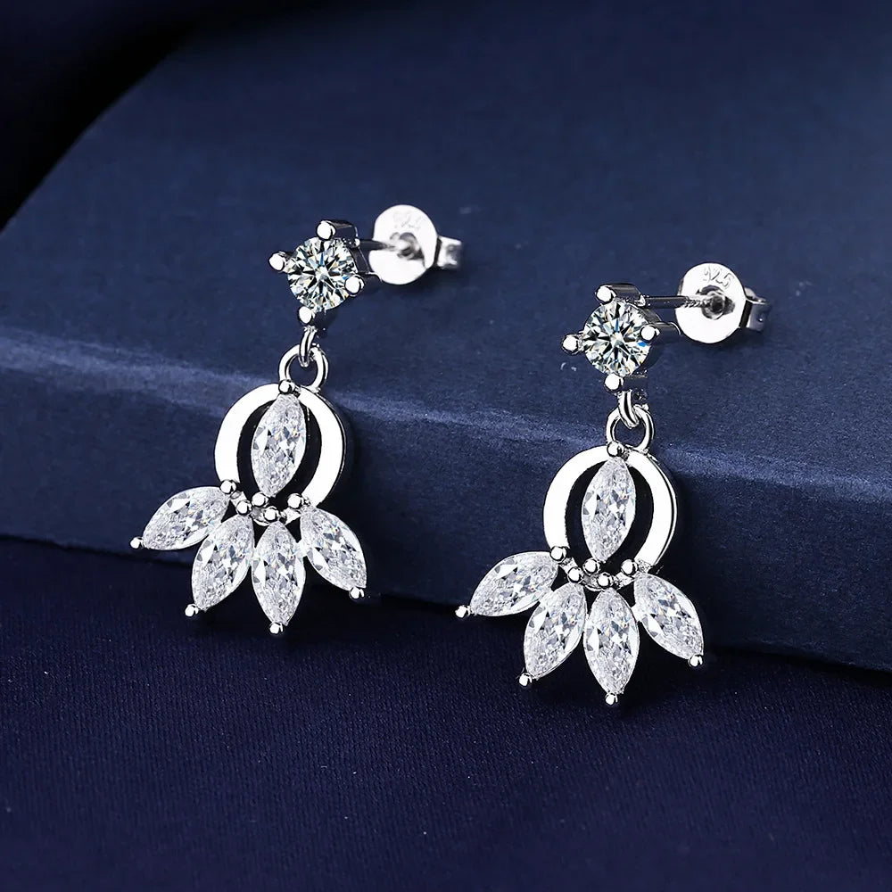 Iconic 925 Sterling Silver Crystal CZ Stud Earrings