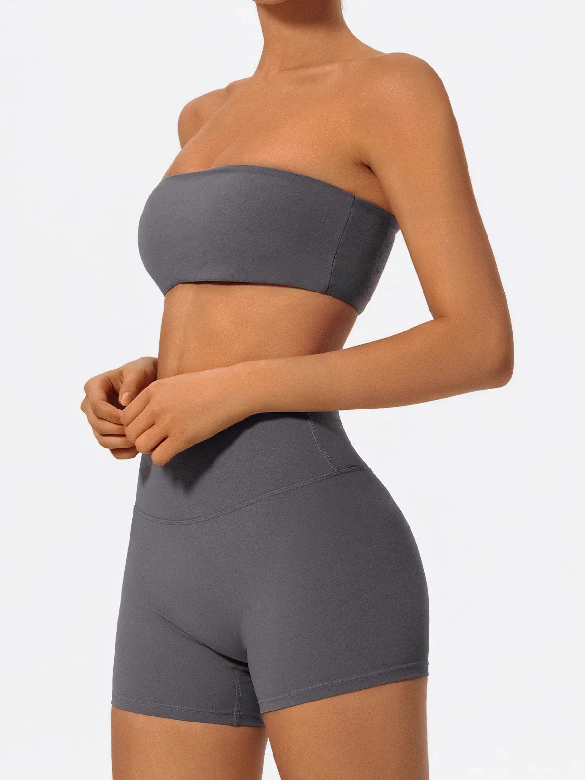 Ctenkevet Women Strapless Bra Suits Gym Workout Yoga Outfit Female Fitness Crop Top Outdoors Activewear Women Underwear Set