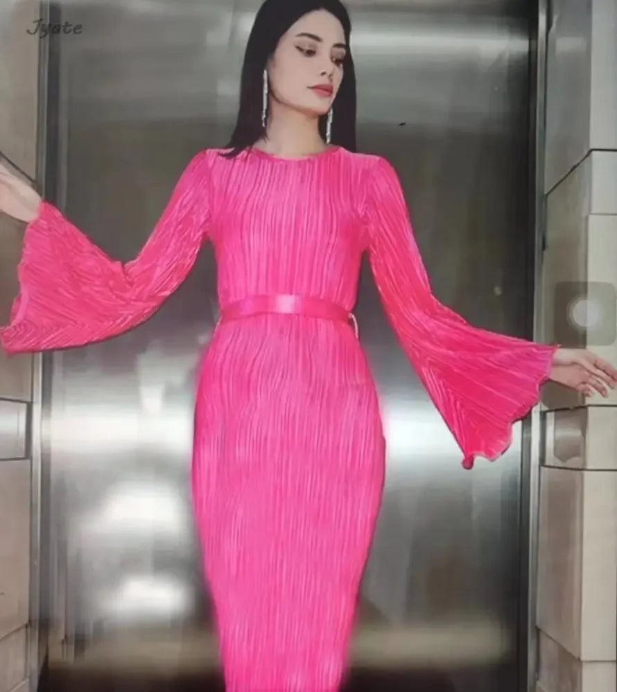 Women's Belted Long Dress