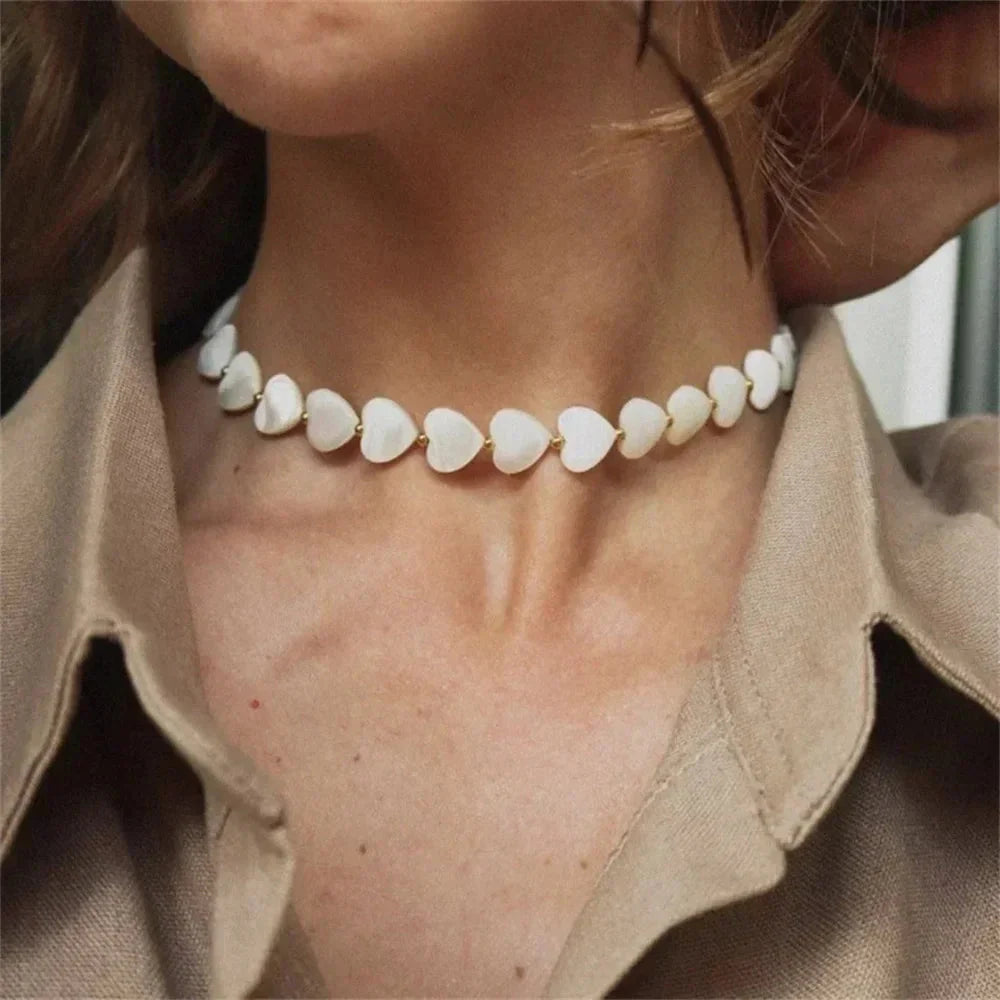 Vintage Heart Shell Necklace