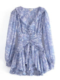 Flora Floral Print Chiffon Mini Dress
