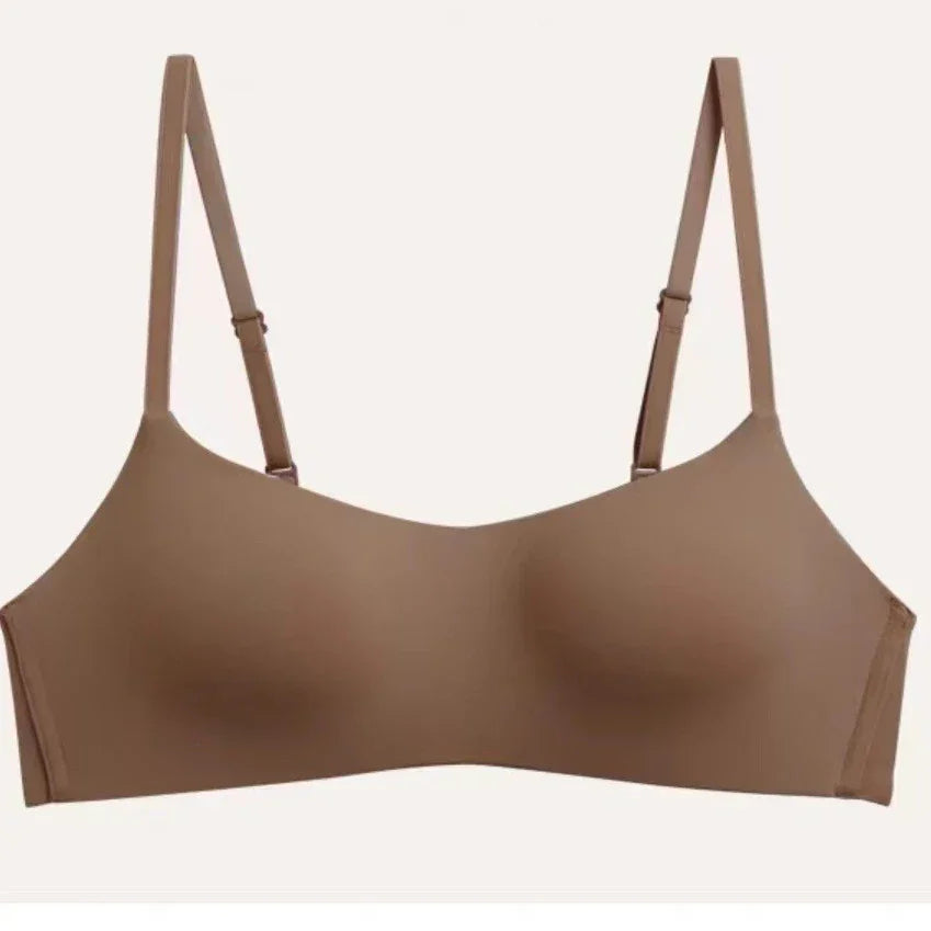 One Piece Sexy Bra Seamless Underwear with Thin Cups Gathered and No Steel Rings for Comfortable Breathable Tops Push Up Bra