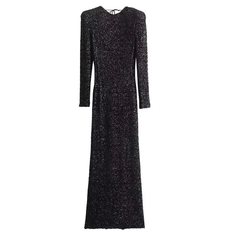 Sarah Sequin Long Evening Dress
