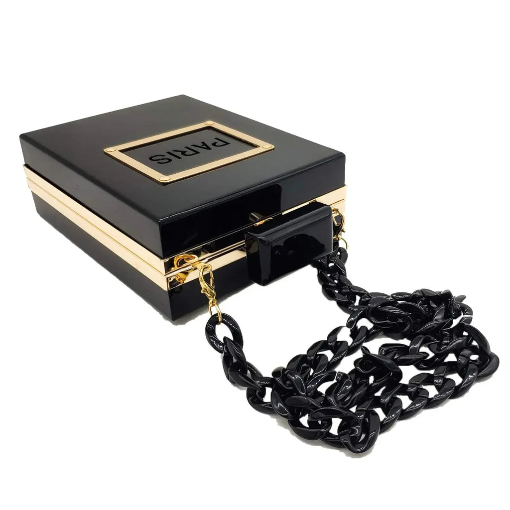 Acrylic Paris Perfume Shaped Crossbody Bag