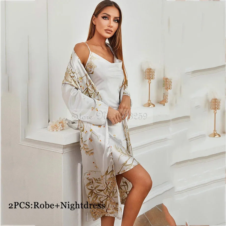 Manifest Kimono Satin Sleepwear Set