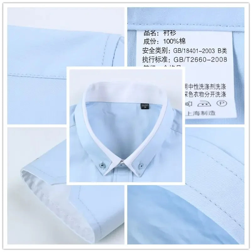 TFETTERS Newest Cotton Men Shirt Casual Shirt Long Sleeve Solid Color Regular Fit Plus Size Men's Shirts