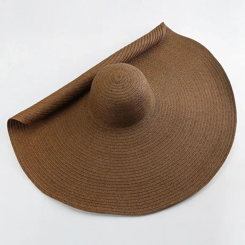 Oversized Foldable Wide Brim Sun Hat For UV Protection