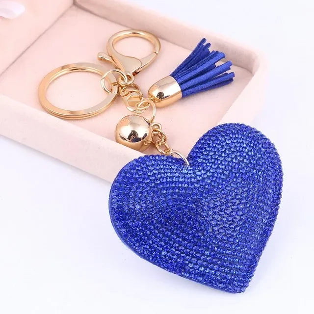 Heart Shaped Bling Keychain