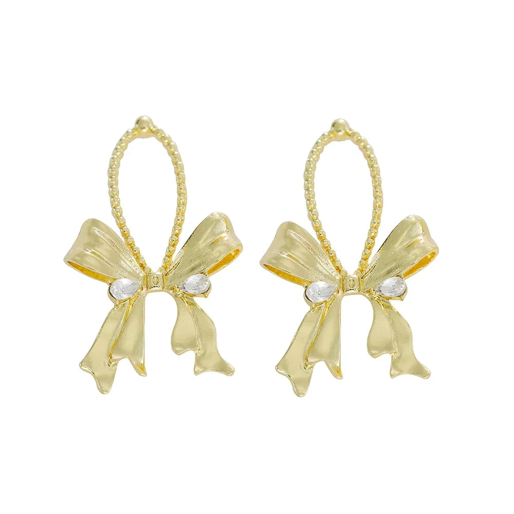 Vintage Metal Flower Statement Earrings