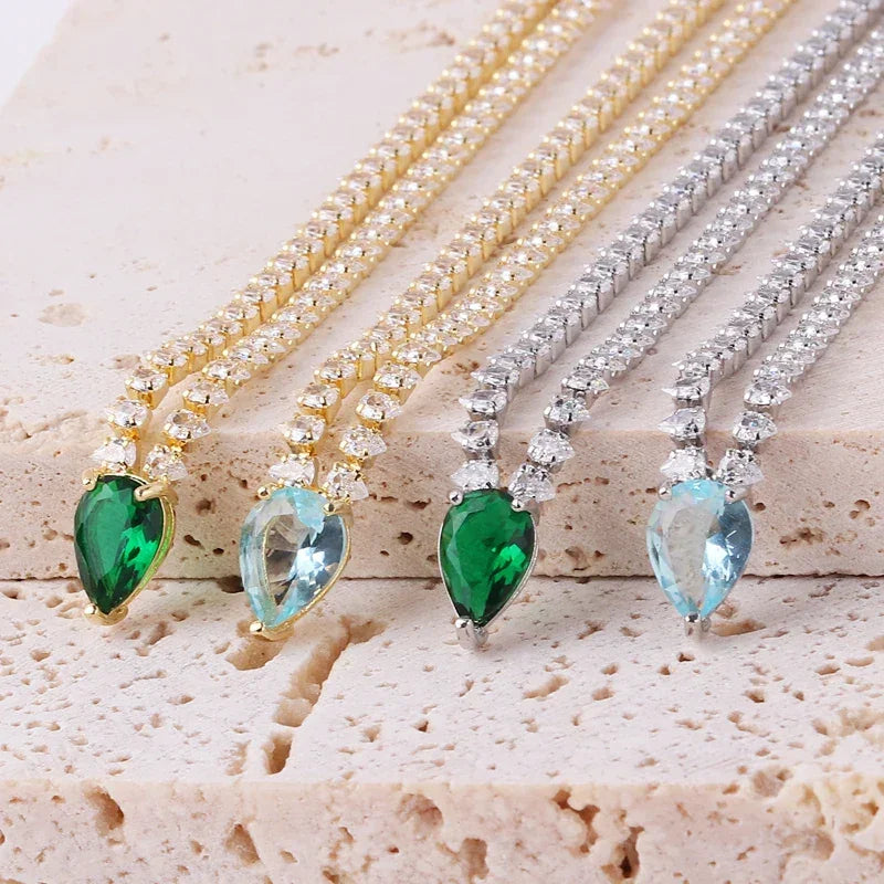 LUX Water Drop Cubic Zirconia 18K Gold PlatedJewelry