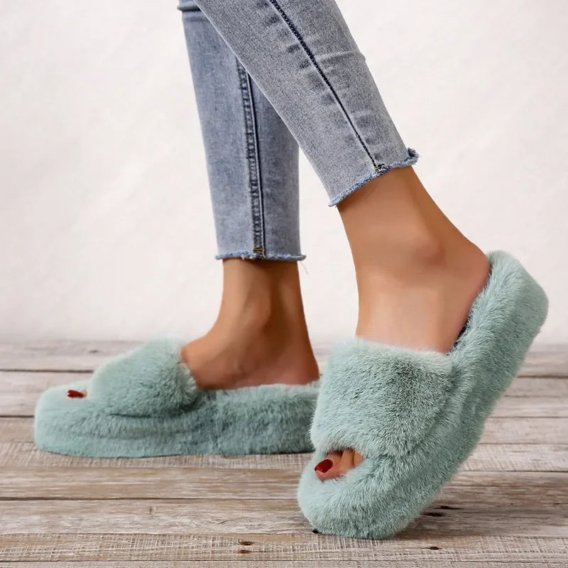Platform Cozy Plush Slippers