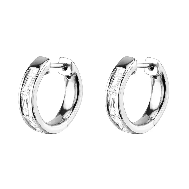 CRMYA Fashion Cubic Zirconia Cz Silver Gold Plated Hoop Earrings For Women Engagement Wedding Trendy Jewelry