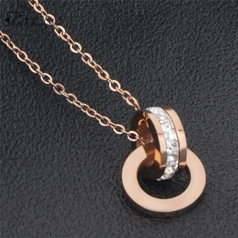 Empress Stainless Pendant Necklace & Earrings Set