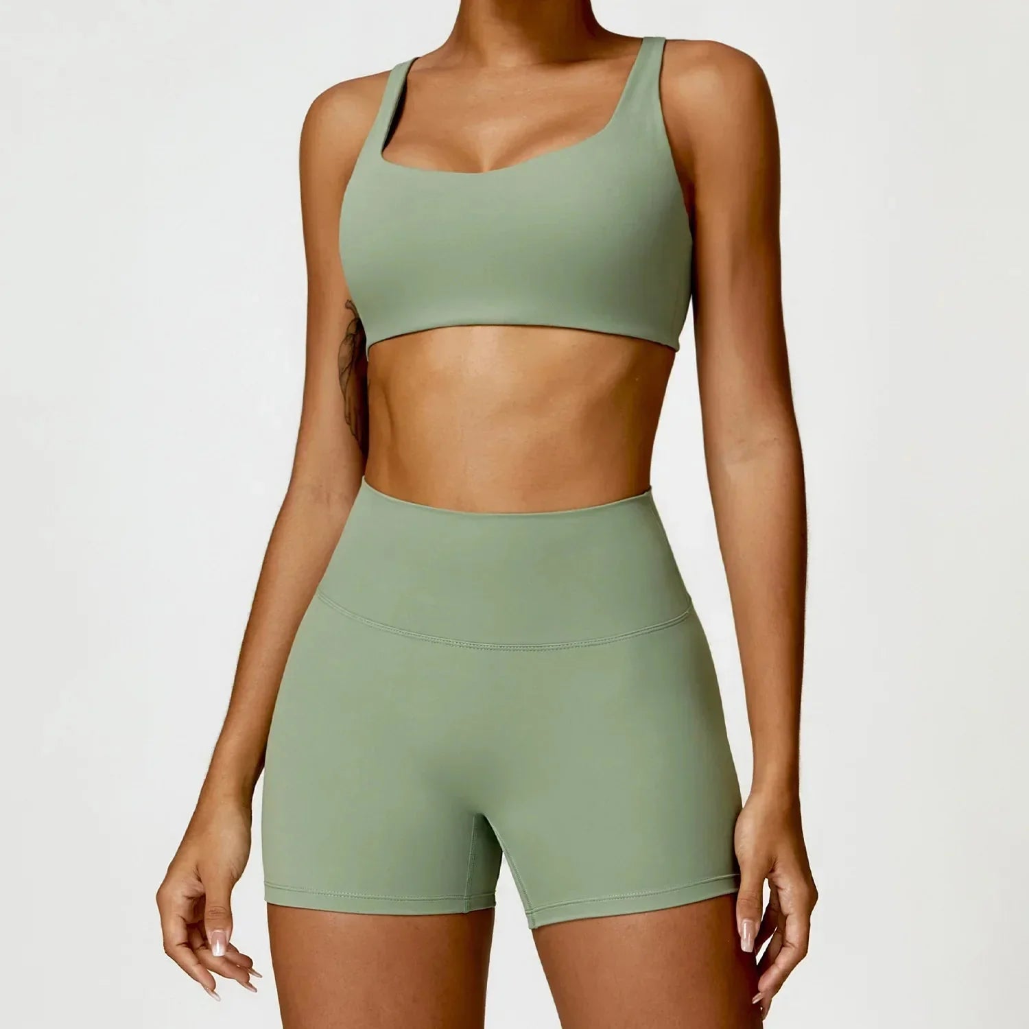2PCS Yoga Set Women Gym Long Sleeve Sports Suits Fitness Bra Crop Top Workout Clothes Female Athletic Wear Legging Sportswear