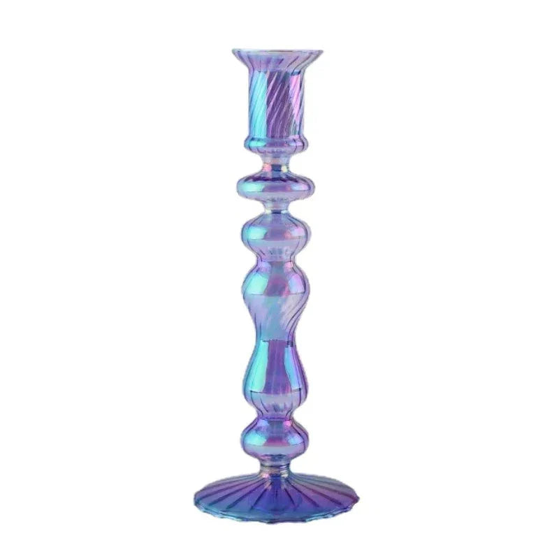 Floriddle Retro Candlesticks Taper Candle Holders Tall Candlesticks Decoration Party Glass Vase Home Decor Wedding Decoration