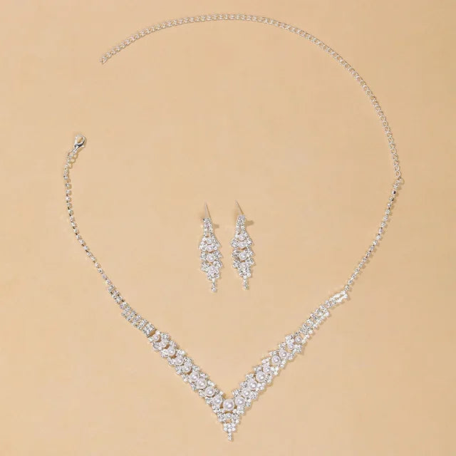 Fancy Wedding Necklace & Earrings Set
