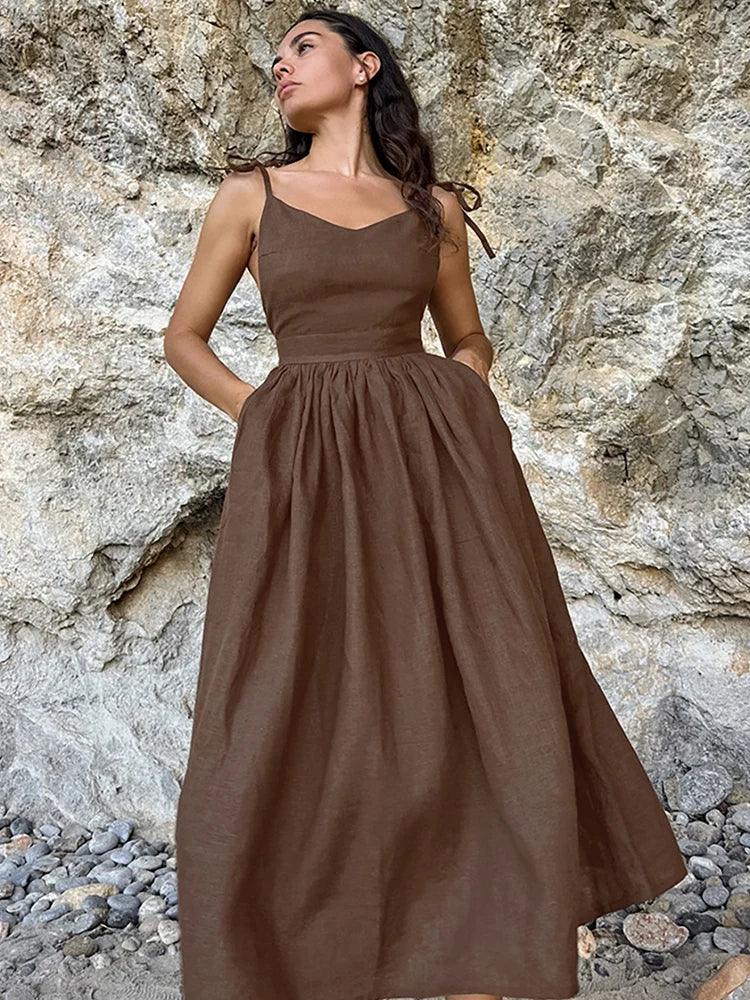 Summer A-Line Flare Midi Dress