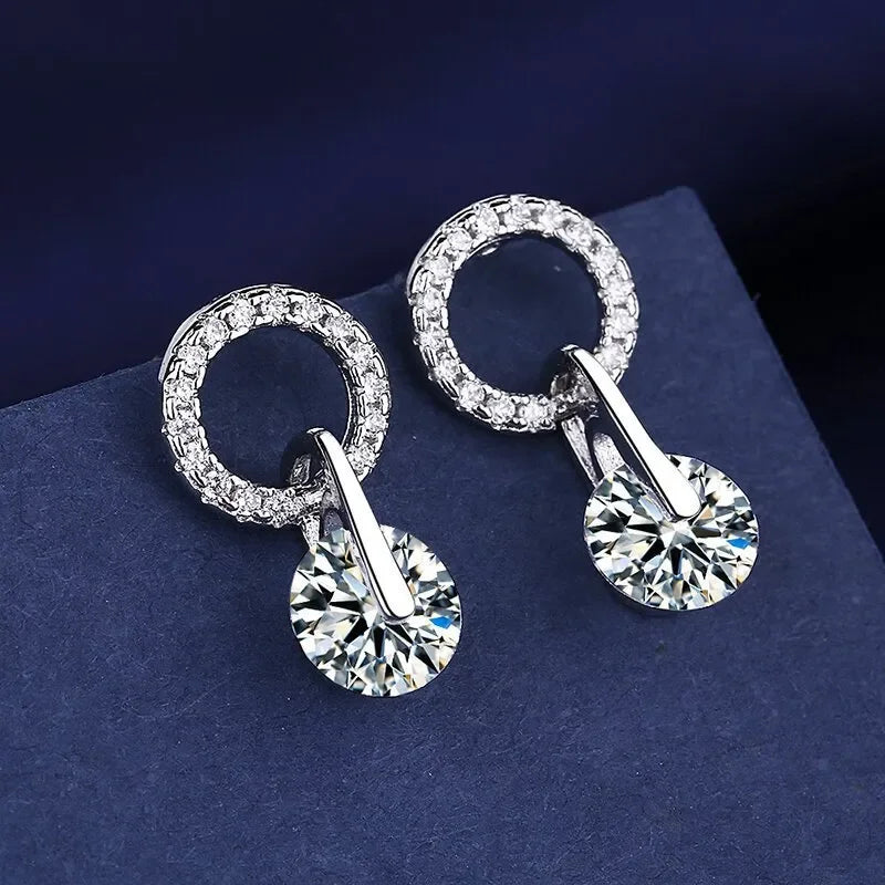 Iconic 925 Sterling Silver Crystal CZ Stud Earrings
