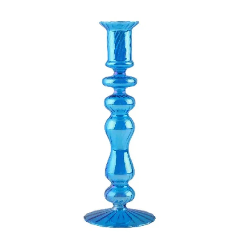 Floriddle Retro Candlesticks Taper Candle Holders Tall Candlesticks Decoration Party Glass Vase Home Decor Wedding Decoration