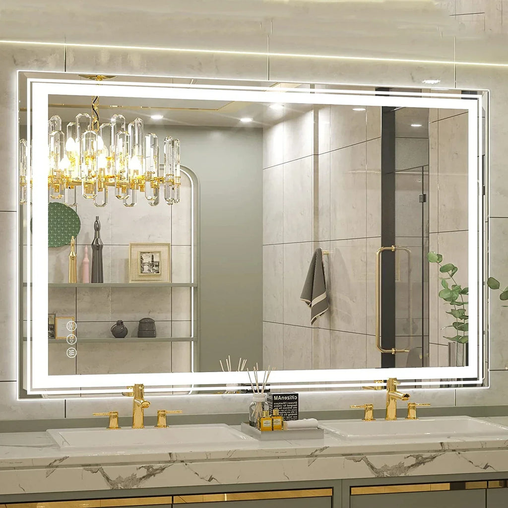LED Dimmable Backlit Overaized Mirror With Anti-Fog