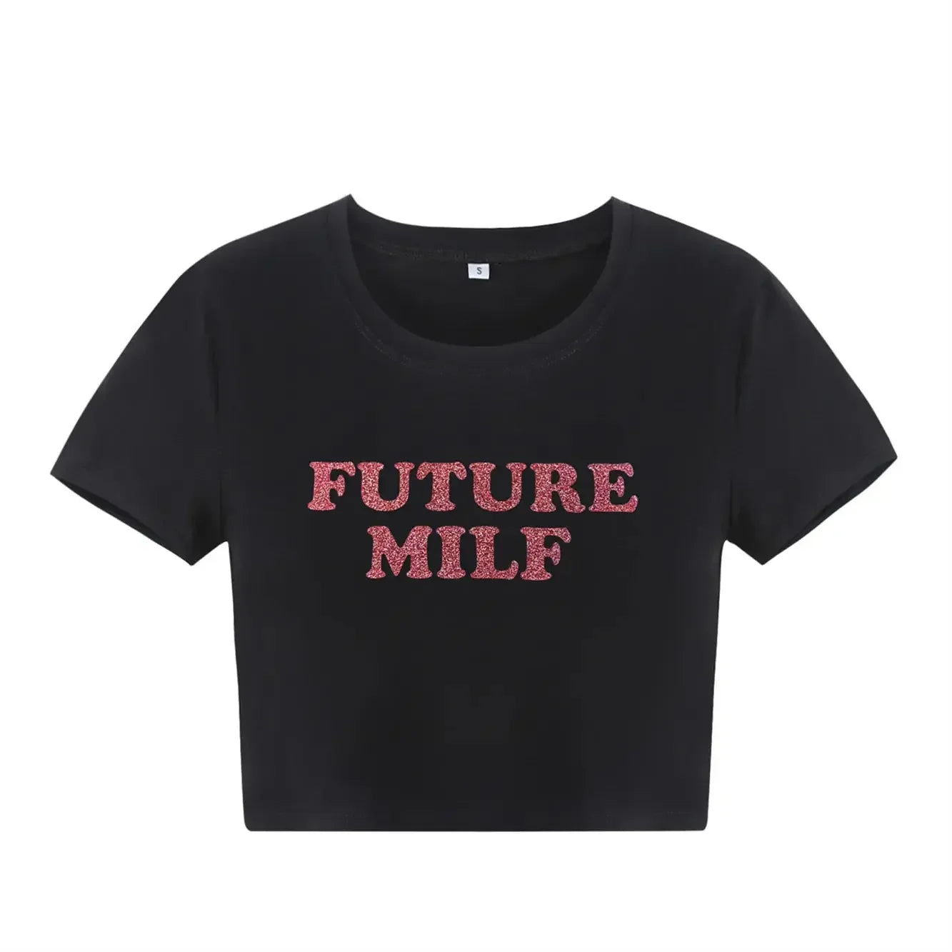FUTURE MILF Black Baby Crop Tee