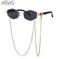 Retro Hexagon With Chain Sunglasses