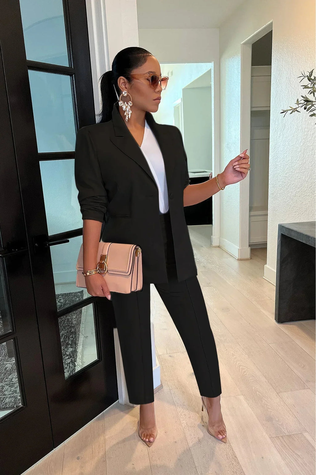 Autumn Office Blazer & Shorts Set