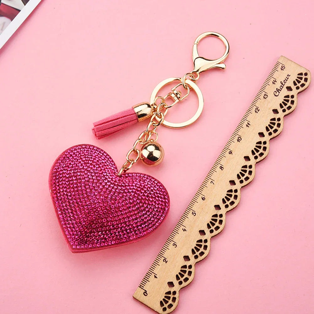 Heart Shaped Bling Keychain