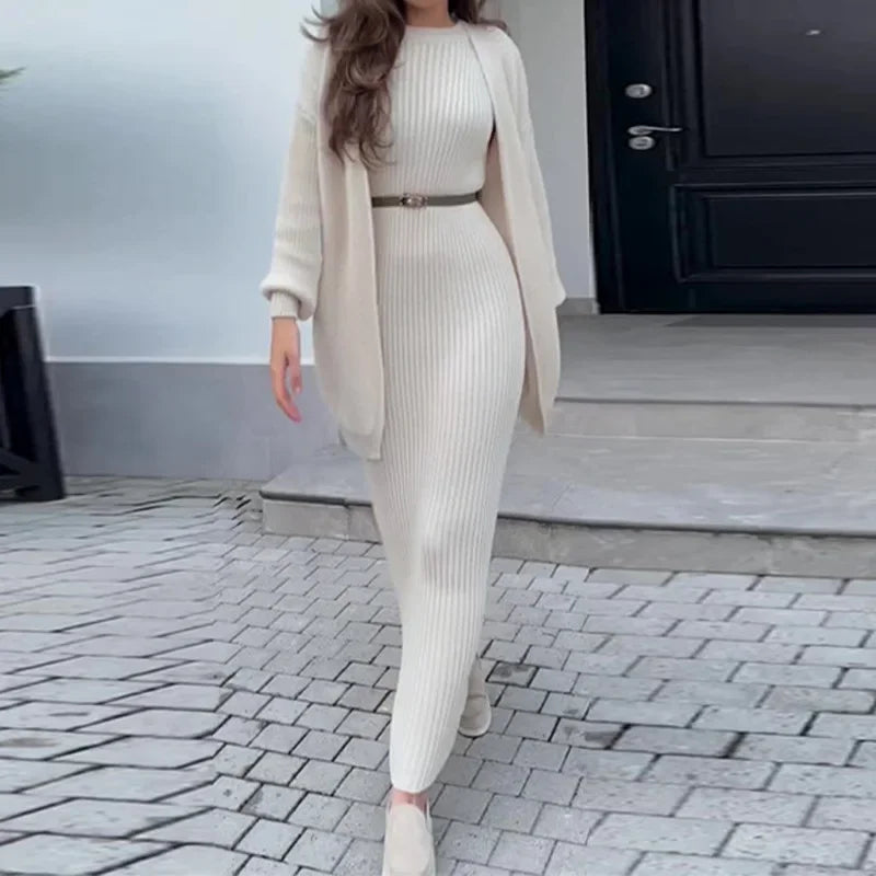 Lux Cardigan & Maxi Dress Set