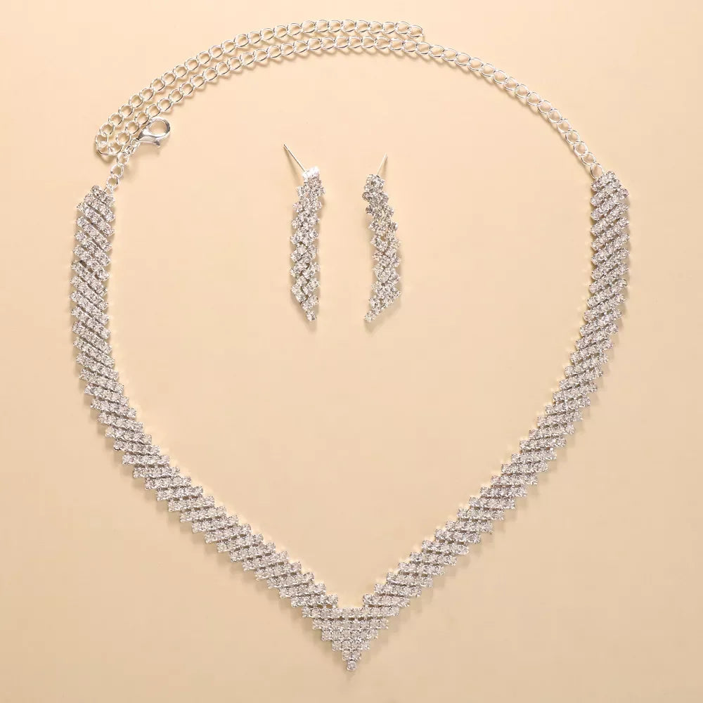 Fancy Wedding Necklace & Earrings Set