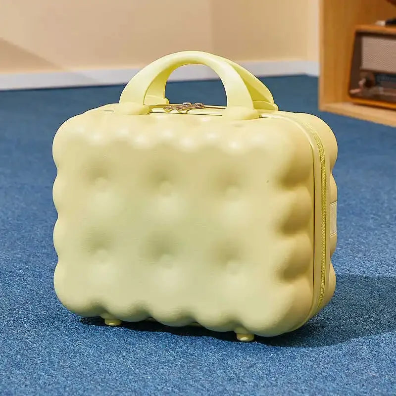 Large Pastel Suitcase With USB Charging Port & Cup Holder