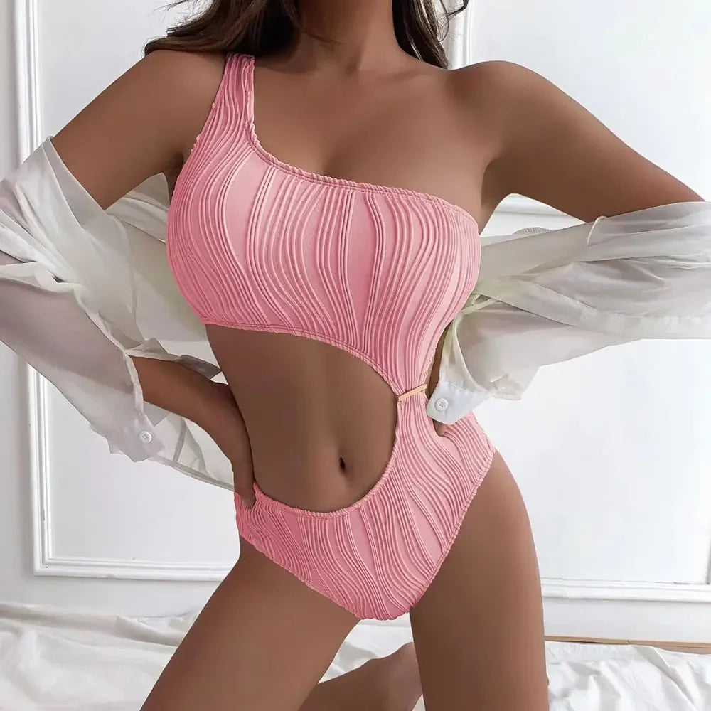 Tulum Textured High Waist Monokini