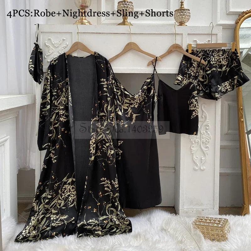 Manifest Kimono Satin Sleepwear Set