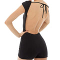 CHRONSTYLE Women Short Sleeve Backless Tie-up Playsuits Sexy Streetwear 2022 Summer Slim Rompers Low Cut Jumpsuits Biker Shorts
