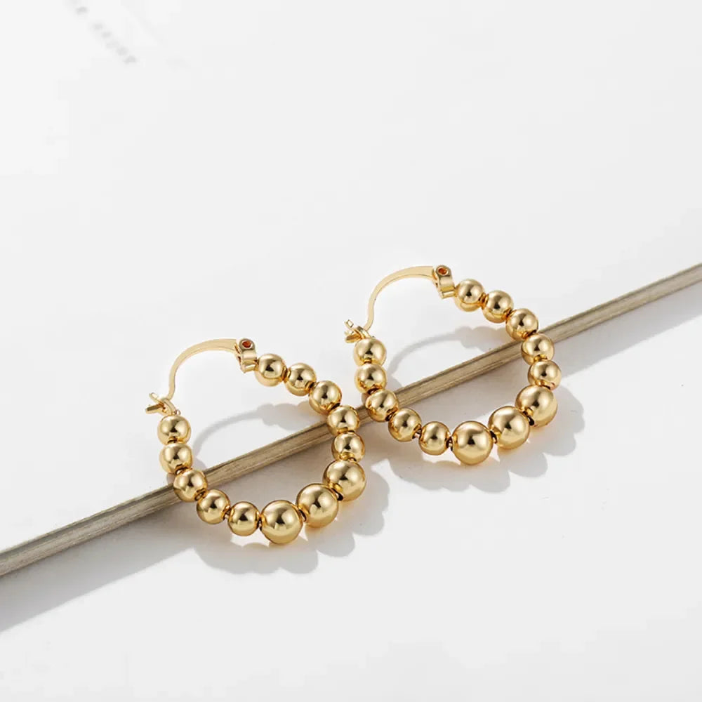 Gold Color Stainless Steel Hoop Earrings for Women Small Simple Round Circle Huggies Ear Rings Steampunk Accessories