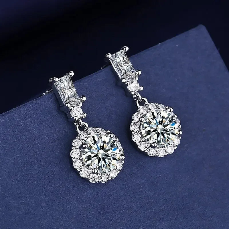 Iconic 925 Sterling Silver Crystal CZ Stud Earrings